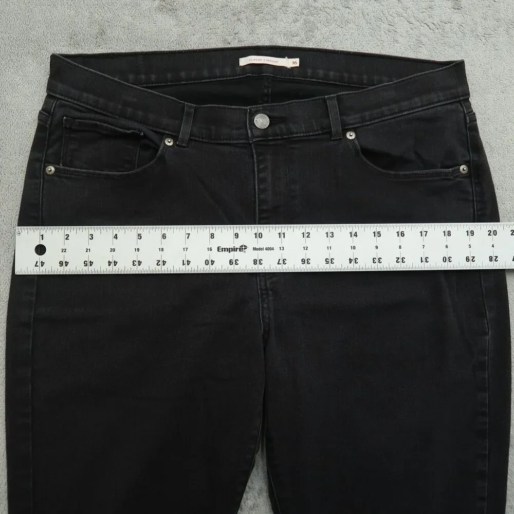 Levi's Jeans Women's Size 16M Gray High-Rise Classic Straight Denim 29